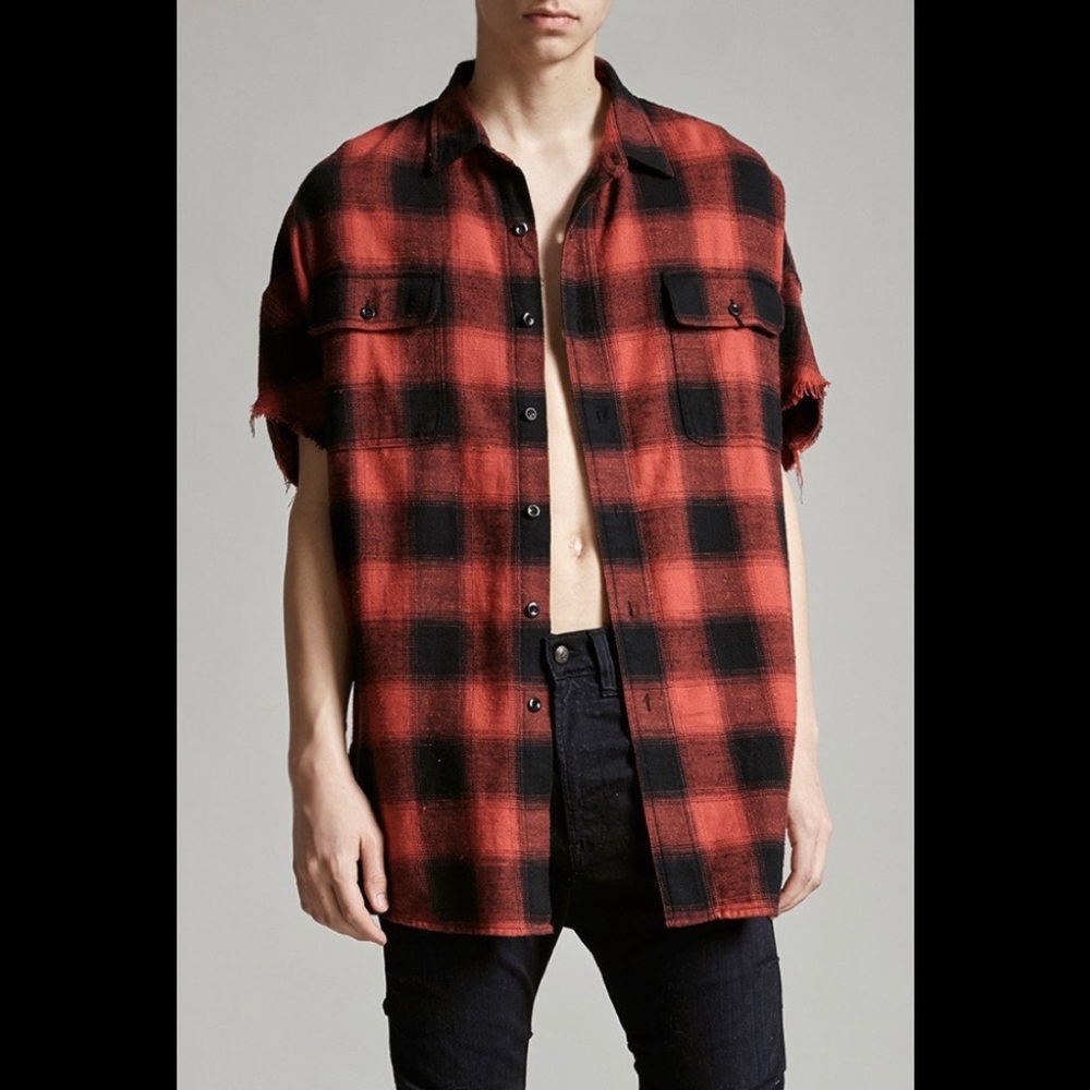 R13 Oversized Cut-off Shirt. Size XL